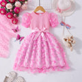 Girls' dress for toddlers and young children, corset-style dress with 3d butterfly flutter sleeves