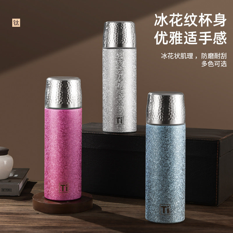 New arrivalaccessible luxury titanium-coated thermos cup business style gift office cup tea water separation portable tea cup wholesale