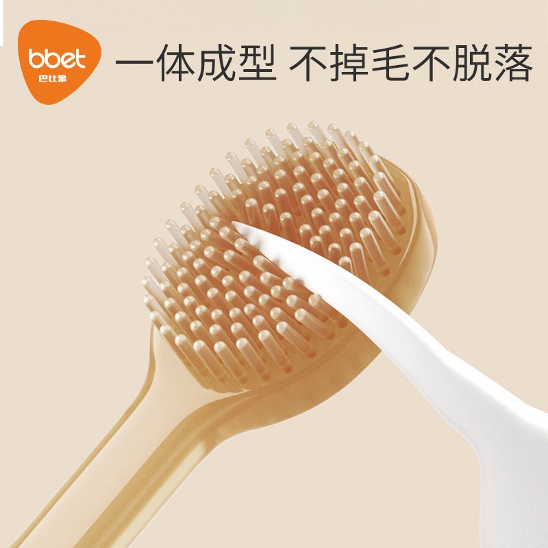 Babibear newborn toothbrush infant milk teeth 0-1 years old silicone oral cleaner tongue cleaner handy gadget