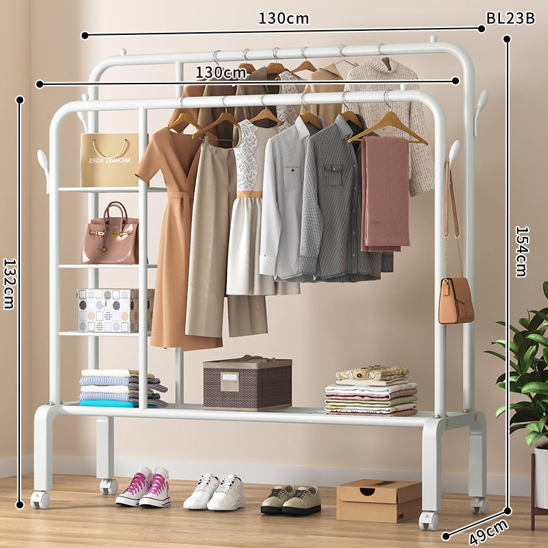 Simple clothes drying rack floor-standing for home clothes rack bedroom dormitory coat rack indoor balcony clothes drying clothes pole rack