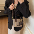 Trendy plaid bucket bag for women - new 2025 spring collection, unique design, commute-friendly small bag, vintage-inspired artistic crossbody bag