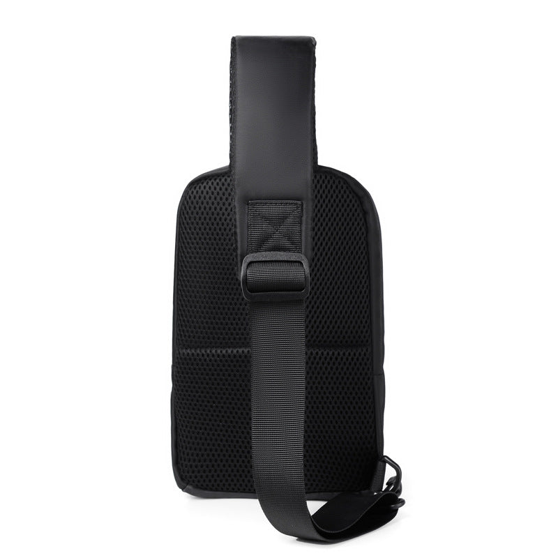 Customized,  fashion printed men's breast bag, anti-splashing nylon cloth shoulder bag, casual charging messenger bag wholesale