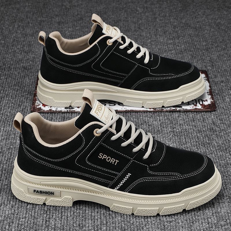 Men's winter breathable 2025 new trendy versatile casual skate shoes, men's low-top workwear leather martin boots