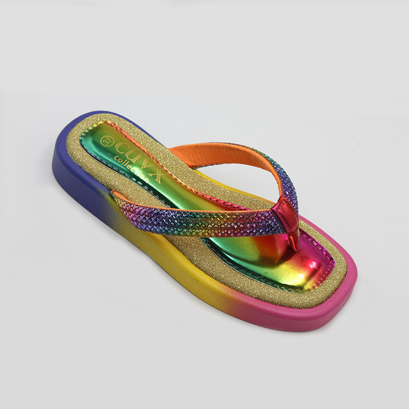 Cross-border fashion platform slippers thick-bottomed casual flip-flops women's slippers