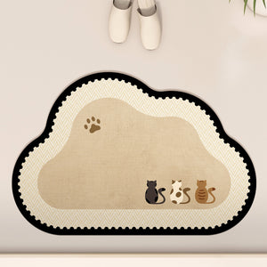 Special-shaped casual cloud for home bathroom absorbent floor mat diatom mud bathroom door anti-slip foot mat entrance door mat