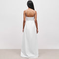 summer new european and american style women's solid color camisole shirred long dress sleeveless casual comfortable dress