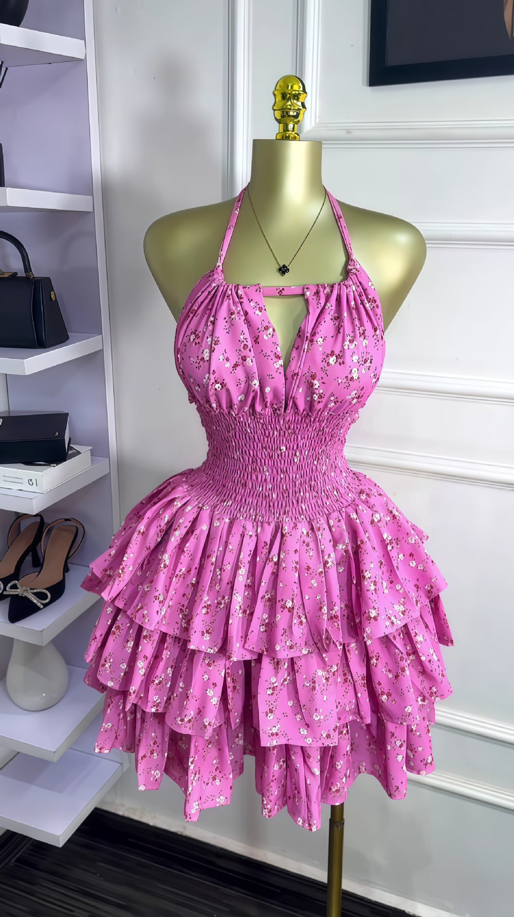 European and american cross-border women's fashion:  autumn new sleeveless halter neck tie-up sexy backless ruched mini dress