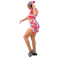 European and american cross-border women's clothing  casual sexy big lips print round neck sleeveless tank top irregular skirt set