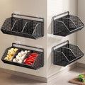 Kitchen onion, ginger and garlic storage basket, punch-free storage rack, wall-mounted oblique mouth thickened storage artifact, multi-functional hanging basket