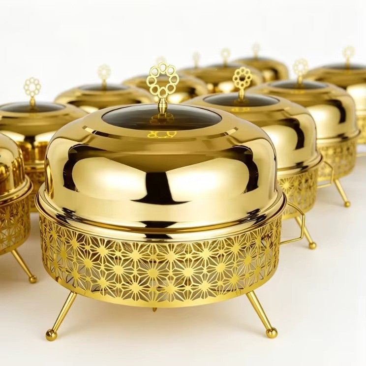 Gold luxury hanging buffet warmer - hotel restaurant wedding banquet buffet stove - in stock wholesale