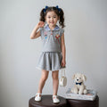 Girls' set: collared vest & lace shorts outfit - preppy zootopia bunny officer two-piece wholesale