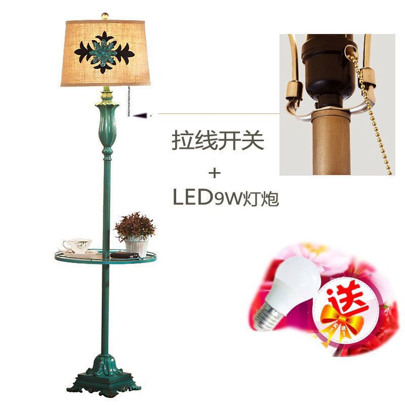 Green floor lamp living room bedroom american bedside lamp nordic coffee table floor lamp frenchretro lamp storage rack
