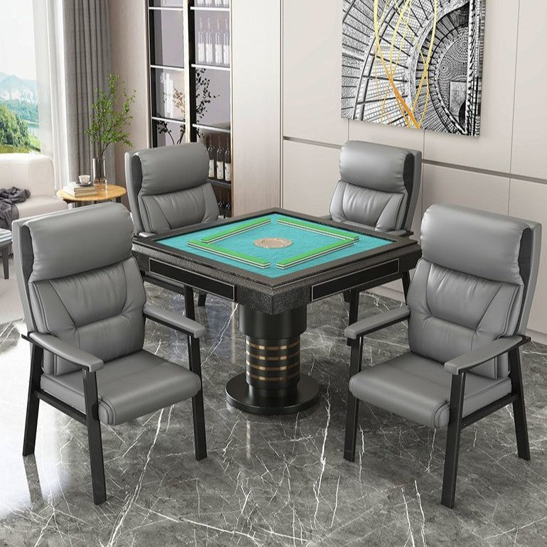 Casual mahjong chair backrest for home use, plaid computer chair for long sitting, mahjong machine chair set of four