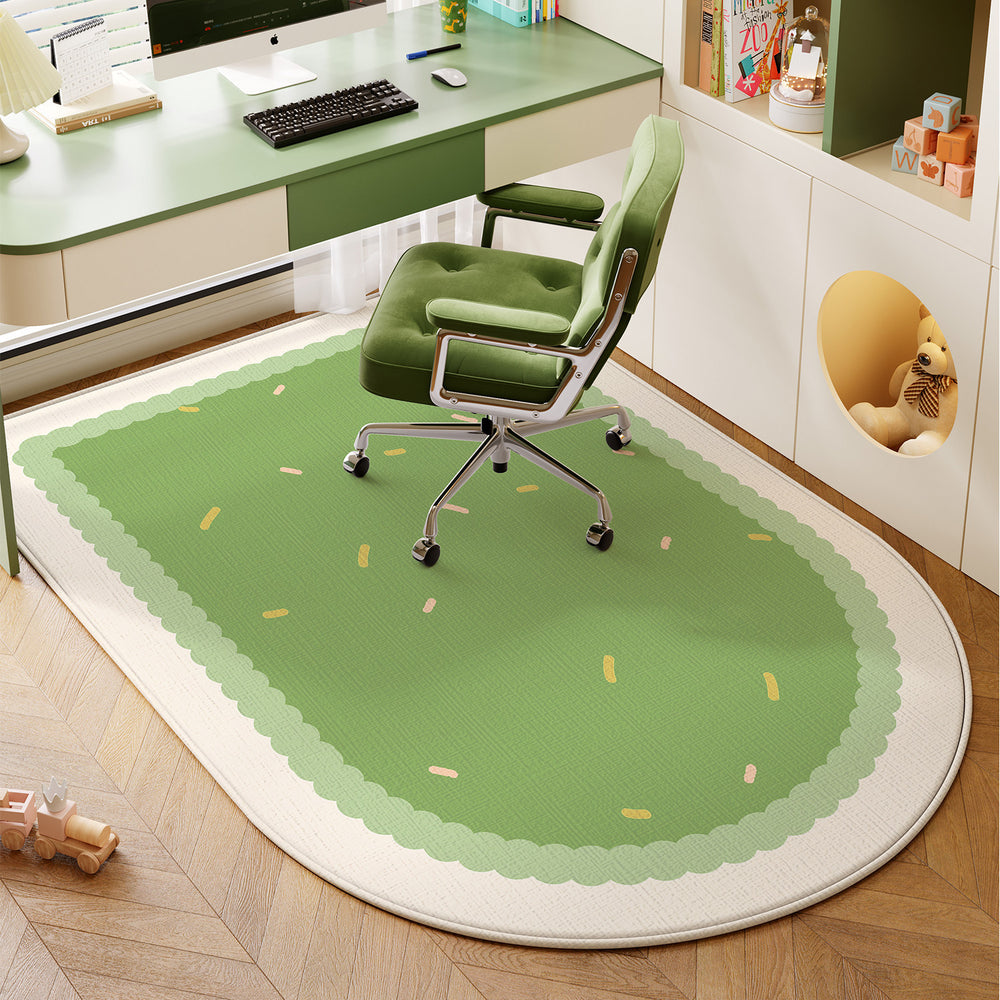 Bedroom computer chair floor mat, kids study chair rug, study desk swivel chair underfloor protector, arch-shaped foot pad