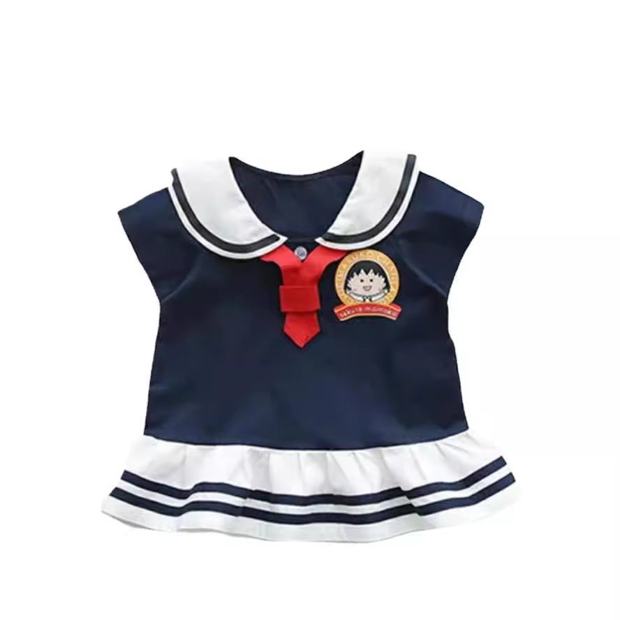 Summer lightweight baby romper: chic, preppy style short-sleeve jumpsuit for baby girls - perfect for outings, trendy outfit, and fashionable onesie