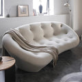 Designer's freehand space italian normcore shell sofa living room curved lounge chair cream style accessible luxury small apartment sand