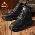 Boots men's shoes winter high-top british workwear rhubarb boots men's thickened cotton shoes fleece-linedheattech snow boots