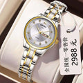 【tv shopping hot pick】diamond-accented stainless steel quartz watch - wholesale for men, dual calendar, luminous, suitable for women, couple's style