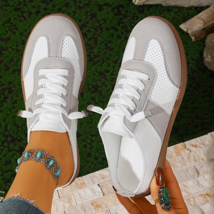 spring/summer new arrivals: women's casual german army trainers, fashionable slip-on flat white sneakers - wholesale