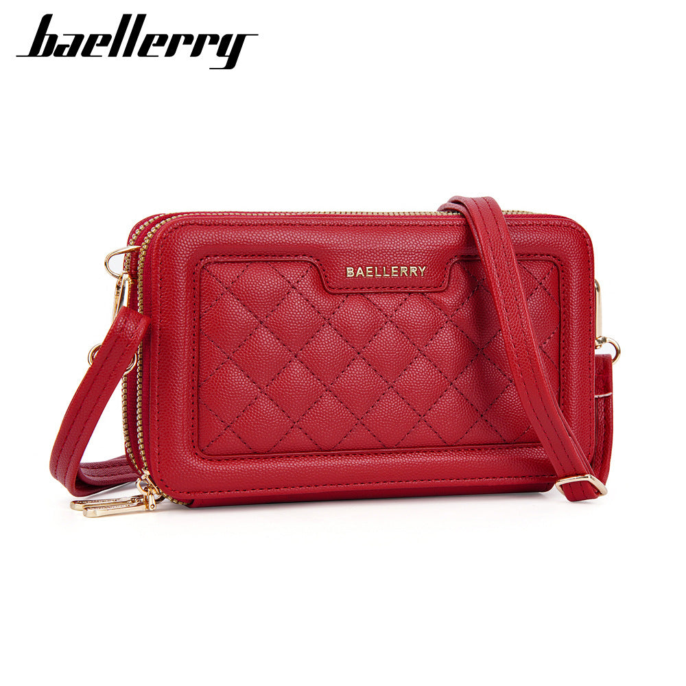 New baellerry women's wallet fashionable large-capacity diamond messenger bag premium zipper mobile phone bag