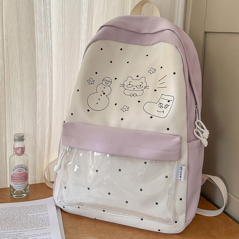 Girls ins style casual college student school bag k-stylefashion lightweight large capacity backpack cute girl backpack