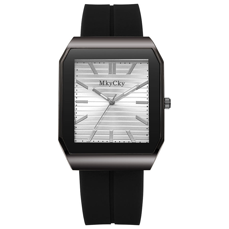 New arrival cross-border hot-selling silicone strap men's watch, foreign trade bestseller, quartz fashion wristwatch, wholesale