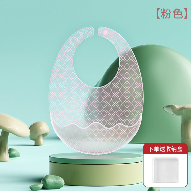 Baby eating bib waterproof silicone rice bib kids soft feeding bib baby anti-dirty feeding saliva bib
