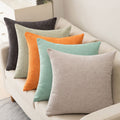 Solid color throw pillow sofa cushion cotton linen style minimalist modern office lumbar pillow square backrest bed headrest pillow