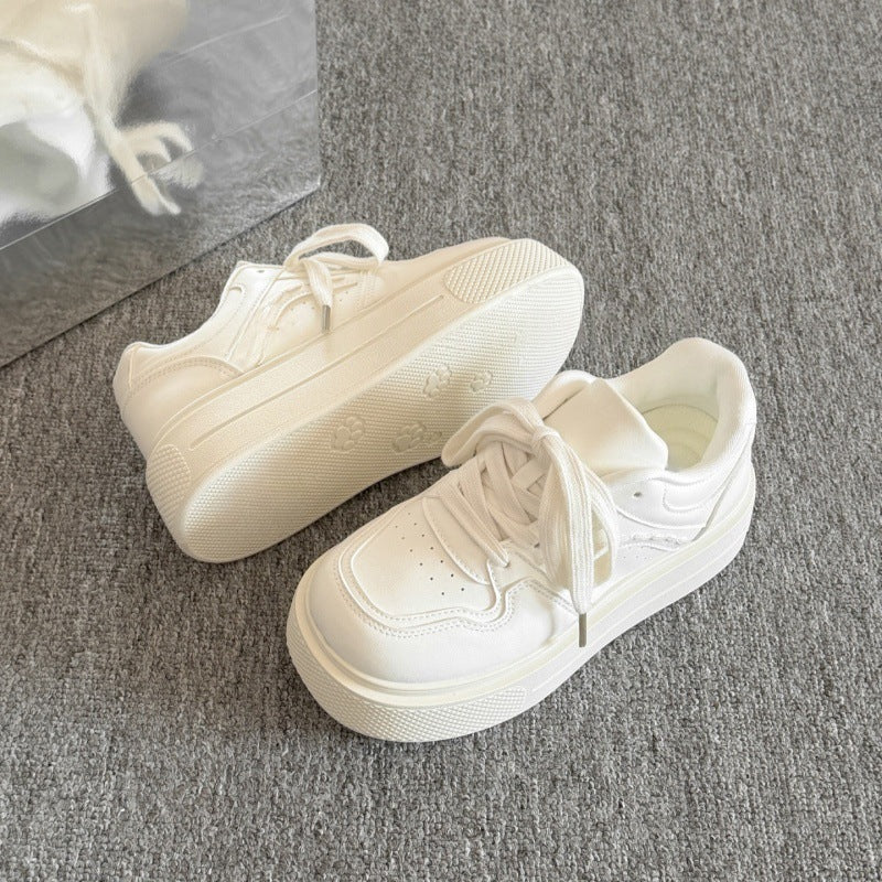 Campus style thick-soled sneakers for women 2026new arrivalspringwhite shoes for women's shoes easiest for match student bread shoes trendy shoes