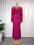 e-commerce  european and american style  autumn new arrival african plus size women's clothing hot diamond printingdress