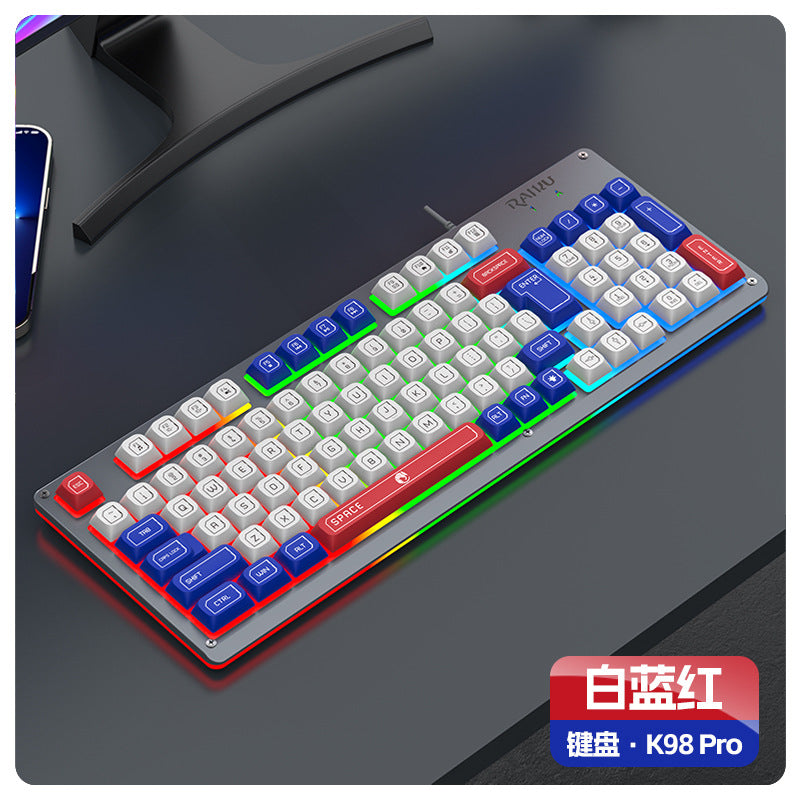 Raiku k98pro color matching wired rgb customized gasket e-sports game 98-key wired suit