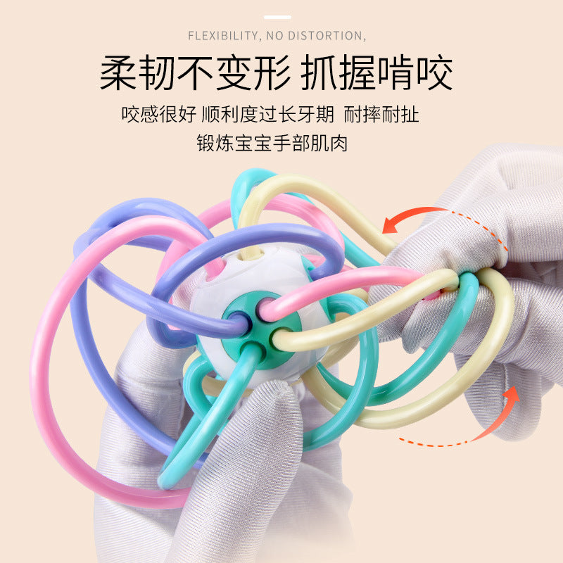Cross-border baby hand rattle toy 0-1 years old newborn baby can gnaw teething glue baby bed bell pedal piano pendant