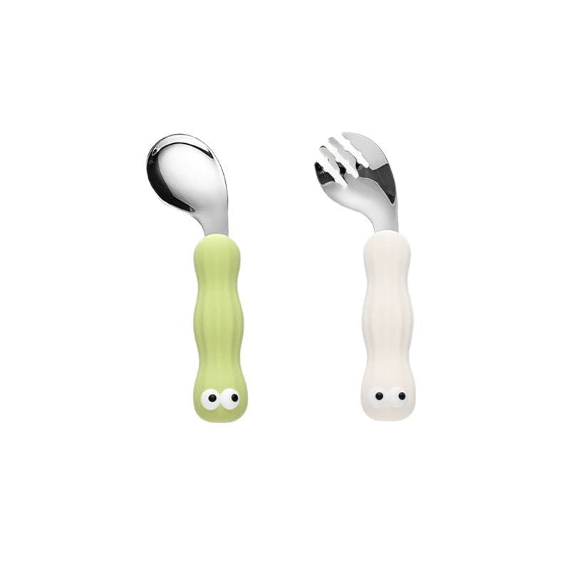 Kids' 316 stainless steel portable cutlery set - cartoon spoon, fork, training chopsticks, dinosaur baby fork and spoon set