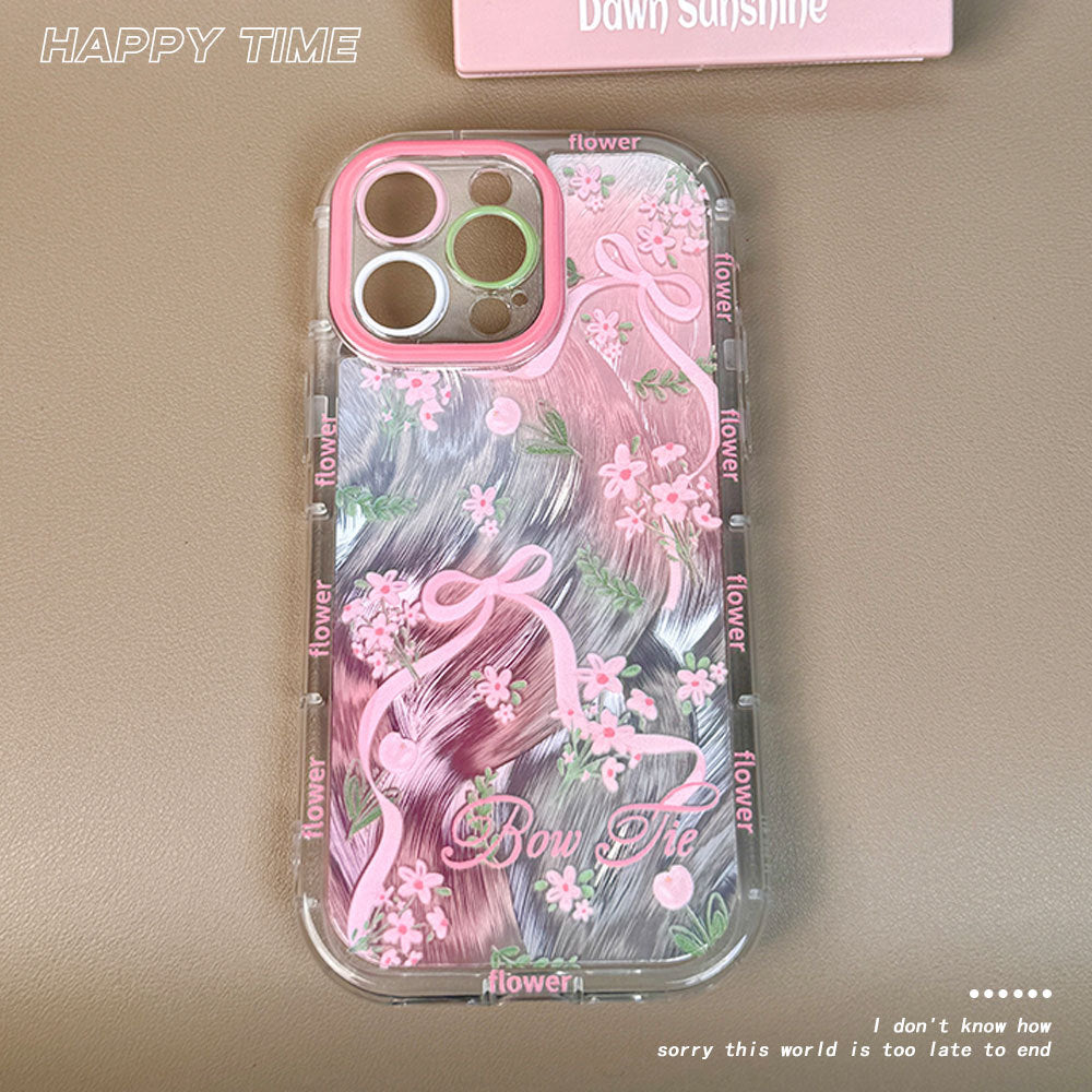 New arrival is suitable for apple 16promax flower feather yarn mobile phone case iphone15 bow all-inclusive protective cover for women