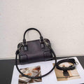 2026 new niche design vintage handbag fashionable versatile shoulder & crossbody bag vegetable-tanned leather boston bag