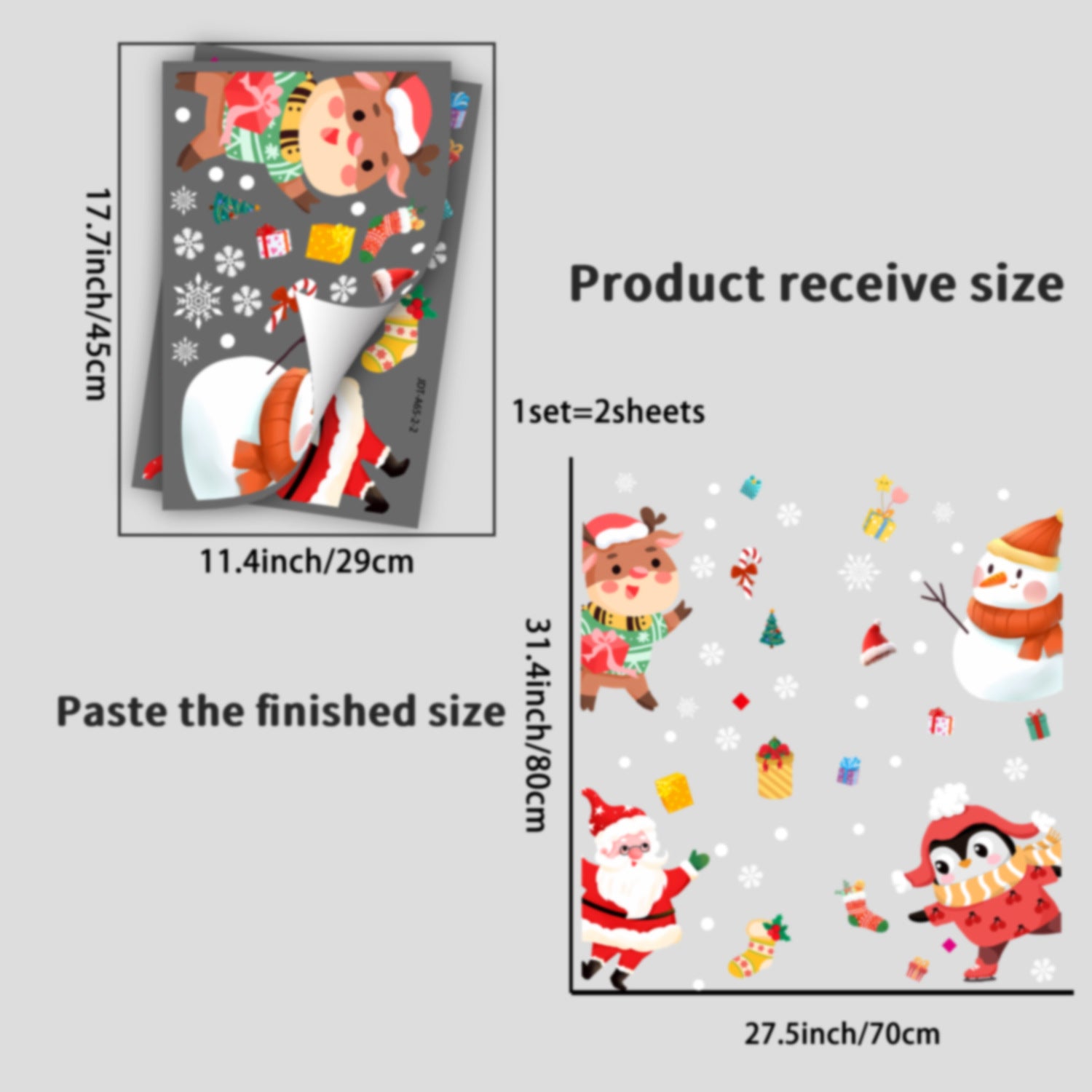 Cross-border Christmas sticker wall sticker Santa Claus snowman elk glass window decoration sticker glue-free static sticker