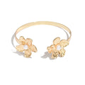 Flower opening bracelet wholesale european and american cross-border fashion irregular pleated jewelry niche design double ring for women
