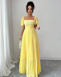 European and american cross-border women's fashion  summer solid color french bandeau backless cinched waist pleated elegant long dress
