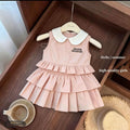 Girls' summer outfit set : new stylish summer clothes for baby girls, lightweight and trendy summer fashion for kids