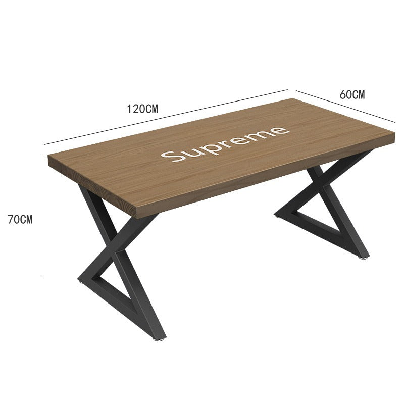 American restaurant retro solid wood dining table and chair combination creative cafe industrial style loft casual wrought iron table and chair