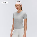 Women's summer quick-dry breathable yoga top - short sleeve crew neck casual running sports fitness t-shirt (model d26080)