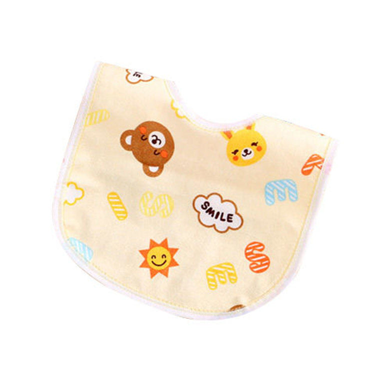Baby products 0-3 years old crystal velvet u-shaped waterproof snap button saliva towel baby eating bib bib toddler rice bag