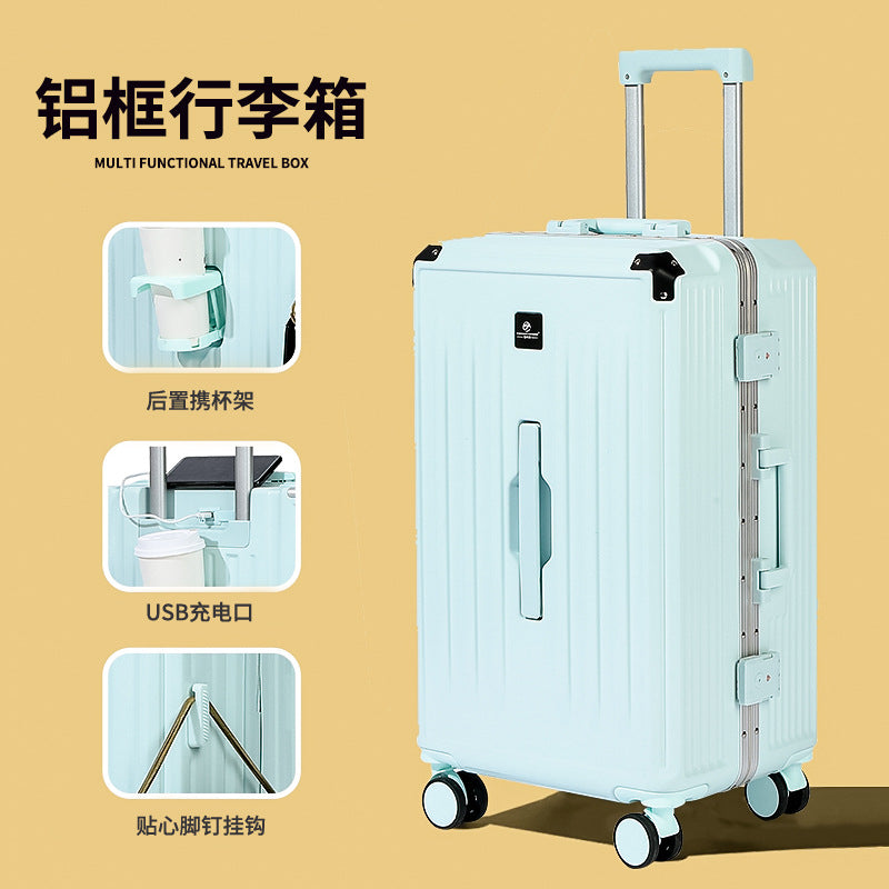Luggage women's trolley case 2023 new 20-inch 24 silent universal wheel aluminum frame pc travel password box