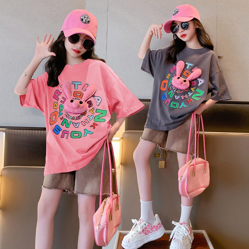 Girls' summer outfit set - new  styles for older girls: trendy summer activewear, popular kids' summer fashion