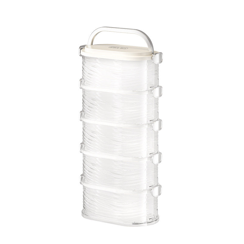 Customizable children's hair accessories storage box with lid Portable transparent jewelry box Cream style multi-layer desktop storage box