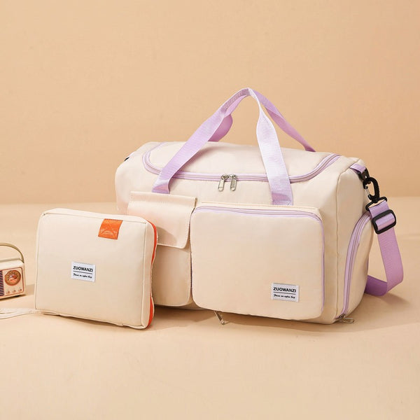 Foldable business travel bag Large capacity yoga sports fitness bag Multifunctional wet and dry separation short-distance storage bag