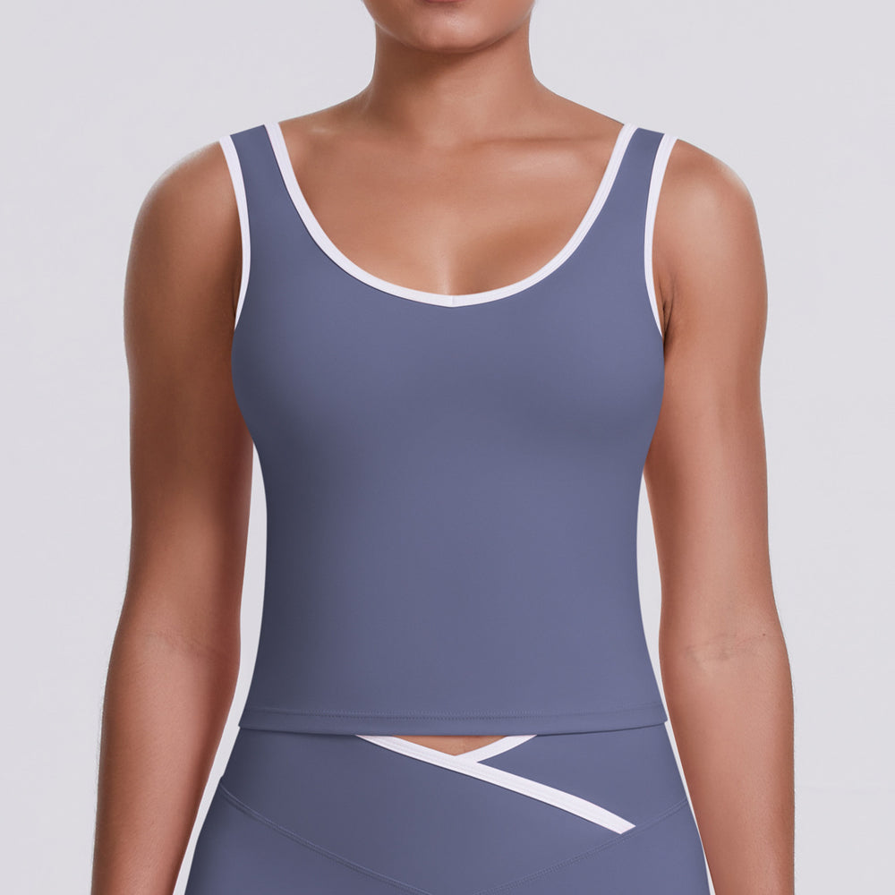 New arrival nude contrast colorpatchwork yoga clothes quick-drying tight butt lifting sports multi-piece set outdoor running fitness suit