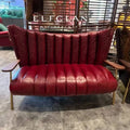 Casual chair first layer cowhide tea room owner chair medieval style oil wax leather single chair accessible luxuryretro double sofa chair
