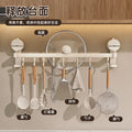 Suction cup kitchen hook punch-free hanging rod pot spoon shovel hanging rack multi-functional wall-mounted storage rack door rear storage