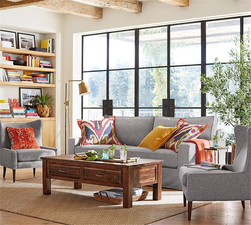 American rural small apartment removable washable fabric sofa Nordic modern simple homestay hotel studio combination furniture